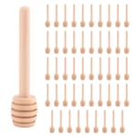 Paquet de 50 mini 3 pouces Batonnets louche en bois pour miel, Emballage individuel, serveur distributeur pots miel egoutte, Faveurs fete mariage