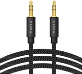 Maxzo Aux Cable 3.5mm Audio Cable –3.3ft/1M- Nylon Braided Aux Lead for Car, Headphone, iPhone, iPad, iPod, Samsung, MP3 Player, Smartphone, Echo Dot, Tablet, Home Stereos, Laptop