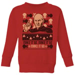 Star Trek: The Next Generation Make It So Kids' Christmas Jumper - Red - 5-6 Years - Red