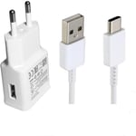 Remplacement de l'adaptateur d'alimentation Chargeur Rapide USB d'origine avec câble USB a - C Compatible avec Samsung Galaxy s8 Plus,S9 Plus,s10 Plus,A50,A51,A40,A30,A20 (Blanc)