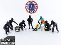 AMERICAN DIORAMA 1/18 - FIGURINES F1 PIT CREW FIGURES SET 1 TEAM SILVER 76551