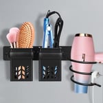 Porte Sèche Cheveux, Support de Lisseur en Aluminium avec Rangement abs et Range-Câbles,Support pour Bain Multifonctionnel pour Ranger Le