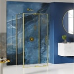 Otitec - Cabine de douche 120x80 coulissante dorée hawaii gold, accès de face