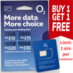 O2 Pay As You Go SIM Card Prepaid, Europe 25GB Data Roaming ,UK, New