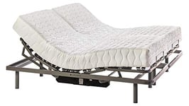 ekamia - Lit articulé électrique Double avec Matelas Luka 160 x 190 cm, télécommande sans Fil