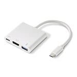 Renkforce RF-4366444 Adaptateur [1x USB-C® mâle - 1x HDMI Femelle, USB 3.0 Femelle Type A, USB-C® Femelle] Blanc contac