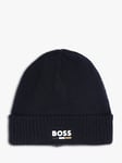 HUGO BOSS Kids' Rib Knit Beanie Hat, Navy