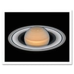 Hubble Space Telescope Image Saturn Opposition 2018 Portrait Of Opulent Ring World Solar System Gas Giant Planet Art Print Framed Poster Wall Decor