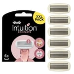 WILKINSON SWORD - Intuition Complete Blades For Women | Pack of 6 Razor Blade Refills | Skin Protect Gel with Smooth Glide