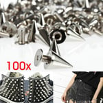 100st/ set 9,5 mm nitar Spikes Screwback Cone Studs Punk Style