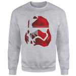 Jedi Cubist Trooper Helmet Black Sweatshirt - Grey - M - Grey