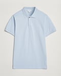 Sunspel Supima Cotton Short Sleeve Pique Polo Blue Mist