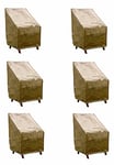 GRASEKAMP Lot de 6 Housses de Chaise empilables Beige