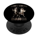 Danse d'amour en direct avec des chiens animés PopSockets PopGrip Adhésif