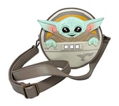 Loungefly Disney Star Wars Grogu Baby Yoda Cosplay Canteen Crossbody Satchel Handbag Purse, Grey, L