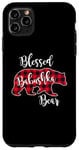 Coque pour iPhone 11 Pro Max Blessed Babushka Bear Red Buffalo Check Plaid Cadeau pour grand-mère