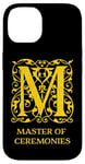 Coque pour iPhone 14 Master of Ceremonies MC Vintage Gold Letter M