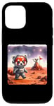 Coque pour iPhone 13 Pro Red Panda Astronaute Exploring Planet. Alien Rock Space