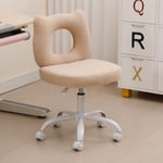 Chaise de Bureau pour Enfant Chaise Enfant à roulettes Chaise de Bureau Enfant Réglable en Hauteur Fauteuil Bureau Enfant, Fausse Fourrure, Kaki