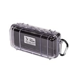 PELI 1030 petite valise de voyage pour appareils électroniques, IP67 étanche à l'eau et à la poussière, capacité de 0,6L, fabriquée aux États-Unis, doublure transparente/noire