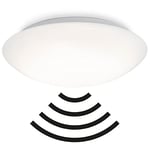 Briloner Leuchten 3362-116 Plafonnier LED avec détecteur de mouvement et capteur de lumière du jour en plastique, 20 W, Blanc, Ø40.2 cm