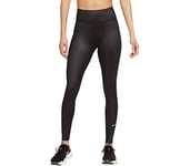 NIKE Women's One Dri Fit Mv Shne Mr Compression Pants, Black/White, L UK