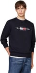 Tommy Hilfiger Sweat Homme Flag sans Capuche, Bleu (Desert Sky), M