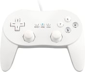 Manette Classique Filaire Pro Gamepad Joystick Pour Console De Jeux Vidéo Pour Wii Remote,Couleur Blanc