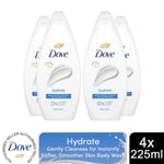 Dove Body Wash Hydrate, Fruity Nourish or Velvet Glow with 0% Sulfate SLES,225ml