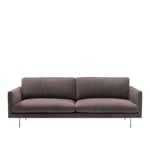 Adea - Basel 220 Sofa, Fabric Upholstery, Aluminium Leg, Nubuck 98 - Sofaer - Johan Ridderstråle,Mats Broberg - Brun