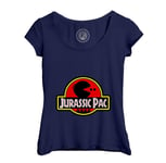 T-Shirt Femme Col Echancré Game Of Geek Jurassic Pac Jurassic Parc Pac Man Humour