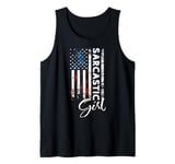 Girl Sarcastic Girl US Flag Girl Tank Top