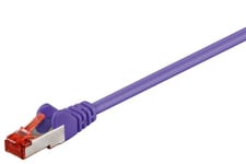 Goobay Patchkabel CAT 6, S/FTP (PiMF), violett, 30 m kopparledare (CU), halogenfri kabelhölje (LSZH)