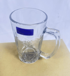 6 Clear Glass Mugs Large 400ml Coffee Cappuccino Latte Tea Cups with Handle