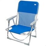 Aktive 62605 - Chaise de Plage Pliante, Chaise Fixe, Chaise de Plage, avec Anti-Bascule, Dimensions 44x40x72 cm, avec poignée de Transport, Couleur Bleu, Aktive Beach, Camping Chair