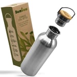 Bambaw Stainless Steel Water Bottle | 1 Litre Water Bottle | Non Insulated