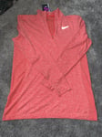 Nike Women's Golf Half Zip Top Sz XL Coral Red New 728767 696