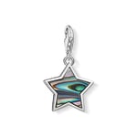 Thomas Sabo Women Charm Pendant Star Abalone Mother of Pearl Turquoise Charm Club 925 Sterling Silver 1533-509-7