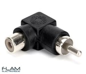 Adaptateur RCA male / femelle 90° noir - RCA 90° black Adapter Male to Female