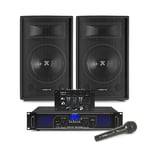 SL 12" Bluetooth PA Speakers and Amplifier, Mixer & Mic FPL1000 MP3 Mobile DJ