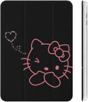 Hello Kitty Étui Pour Ipad 2020 Matériau Tpu Antichoc Réglage Automatique De L'angle De Veille/Réveil Mignon Housse De Protection Transparente 10.2in