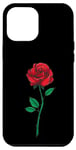 Coque pour iPhone 12 Pro Max Rose rouge simple poche fleur romantique amour poche