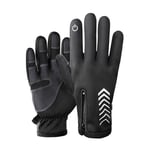 Gants Moto Gants Hiver Homme Moto Vélo Gants pour Hommes Vélo Gants Hommes Main Gants pour Hommes pour Vélo Équitation Mens Gants Écran Tactile Black C,XL