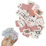 2 kortlekar Mini-spelkort, 3 olika storlekar på Mini Poker-kort, Bärbara flexibla Mini Game Poker-kort för resor, Söt miniatyrdockhusdekorat