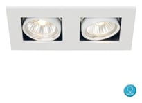 Lampe encastrable plafonnier plafonnier lampe de couloir lampe de salon luminaire encastrable, spots mobiles 2 ampoules, métal blanc, LED 3W 210Lm