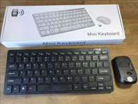 Black Wireless Small Keyboard & Mouse Set for LG 60PH670V Smart 3D 60" Plasma TV
