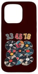 Coque pour iPhone 15 Pro Disque vinyle rétro 33 45 78 tr/min DJ ou amateur de musique