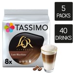 Tassimo Coffee Pods L'OR Espresso Latte Macchiato 5 Packs (40 Drinks)