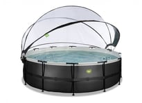 Piscine tubulaire Black Leather ronde 4,88 x 1,22 m avec dôme - Exit Toys