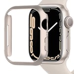 Miimall Case Compatible with Apple Watch Series 8 Series 7 41mm/45mm, Hard PC Frame Protective Cover Ultra-Light Ultra-Thin All-Around Bumper Protective Shell for Apple Watch 45mm-starlight